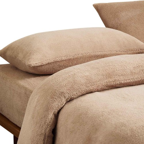 M&S Teddy Fleece Bedding Set King Size, Biscuit