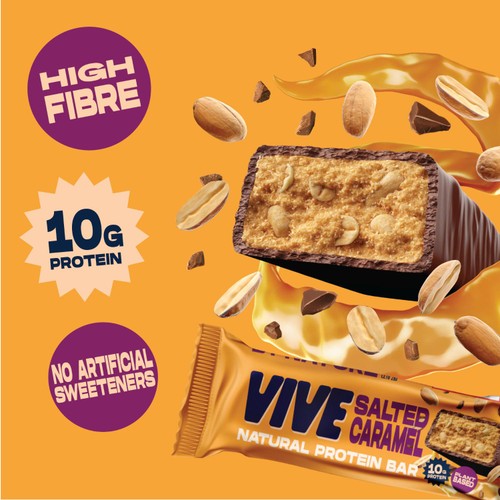 Vive Vegan Chocolate Protein Bars- Salted Caramel