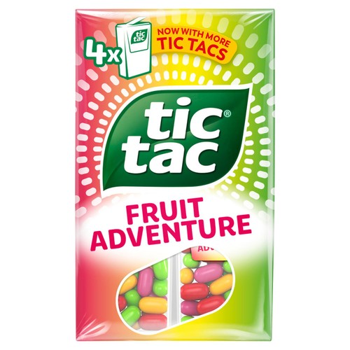 Tic Tac Fruit Adventure Mini Sweets Multipack, 4 x 18g Tic Tac Fruit Adventure Mini Sweets Multipack, 4 x 18g