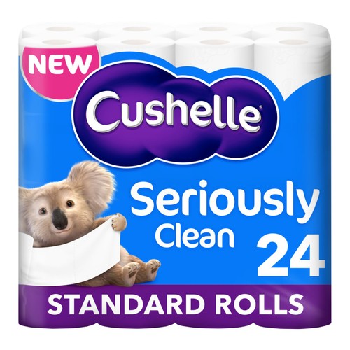 Cushelle Seriously Clean Toilet Roll, Standard Rolls