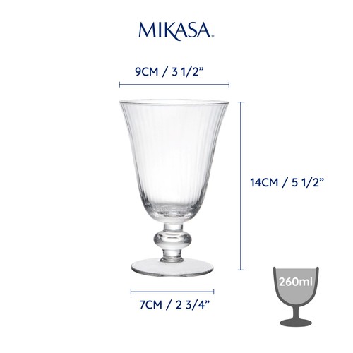 Mikasa Salerno 4pc Wine Glasses, 260ml, Gift boxed