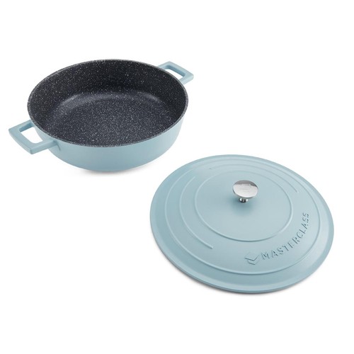 MasterClass Sky Blue Cast Aluminium Shallow Casserole Dish, 4L