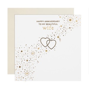 Sparkling Hearts Wife Anniversary Card