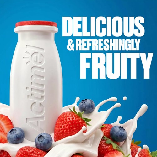 Actimel Strawberry Blueberry Immune Support Yoghurt Drink Multipack