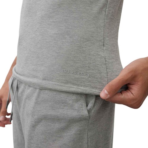 M&S Mens Autograph Supima Cotton Blend T-Shirt Vest, M, Grey Marl
