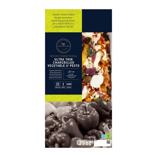 M&S Collection Ultra Thin Chargrilled Vegetable & Pesto Pizza