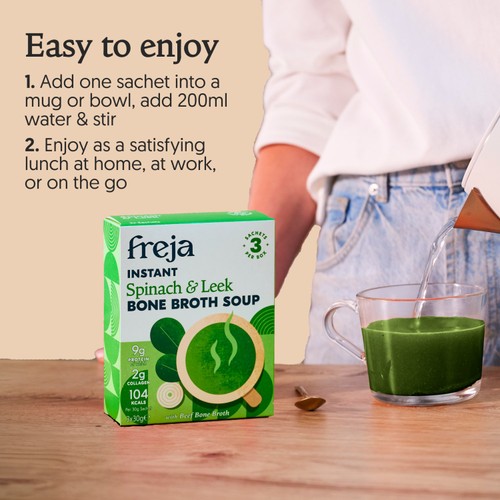 Freja Instant Spinach & Leek Bone Broth Soup