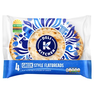 Deli Kitchen Greek Style Plain Flatbreads 4 Pack 320g