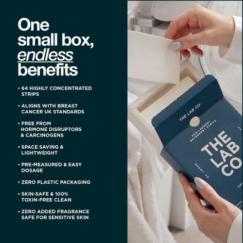 The Lab Co. Laundry Detergent Sheets Non Bio Fragrance Free 64 Loads