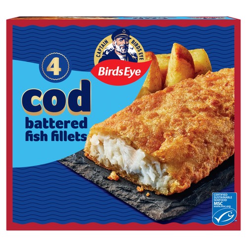 Birds Eye 4 MSC Battered Cod Fish Fillets