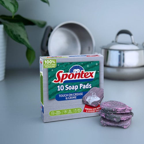 Spontex Soap Filled Washing Up Scourer Pads Heavy Duty Grease