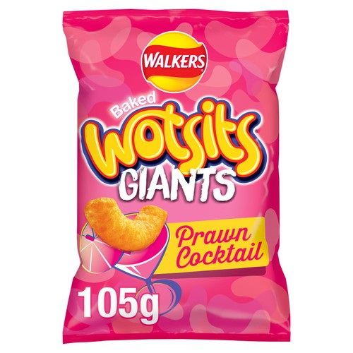 Walkers Wotsits Giants Prawn Cocktail Snacks Crisps 105g