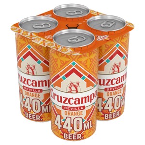 Cruzcampo Sevilla Orange Lager Beer Cans