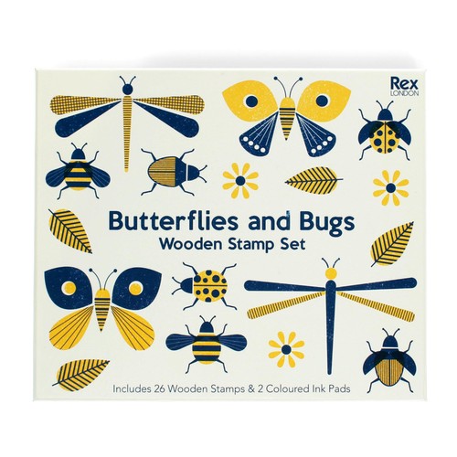 Rex London Wooden Butterflies and Bugs Stamp Set - Ocado