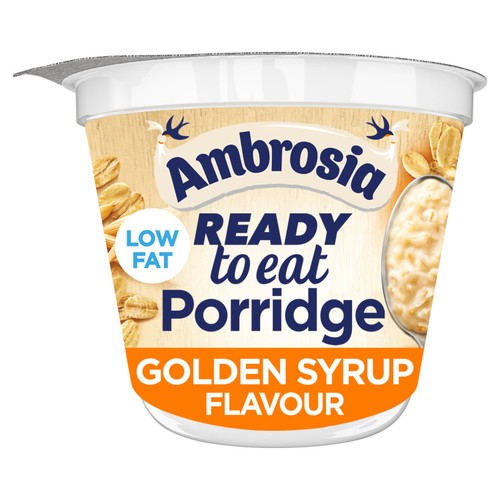 Ambrosia Ready to Eat Porridge Oat Cereal Pot Golden Syrup