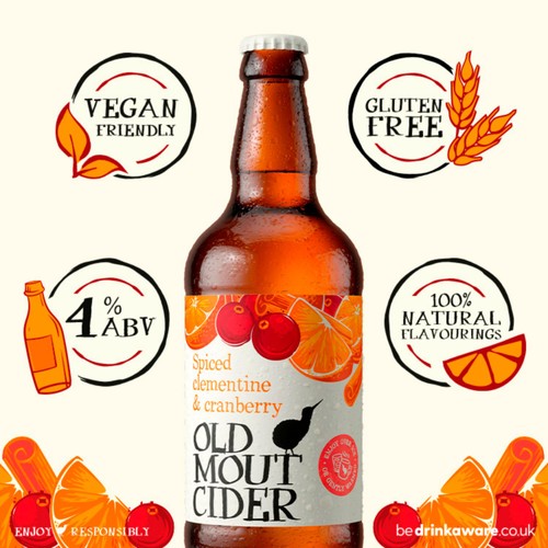 Old Mout Spiced Clementine & Cranberry Cider Bottle Single