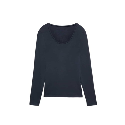 M&S Heatagen Scoop Neck Top S Navy