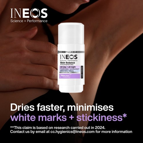 INEOS Antiperspirant Deodorant Roll On Refill White Orris & Cherry