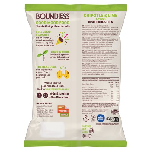 Boundless, Chipotle & Lime Chips, Sharing Bag