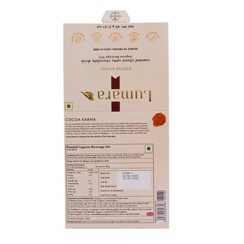 Lumara Cocoa Karma roasted chana sattu chocolate drink