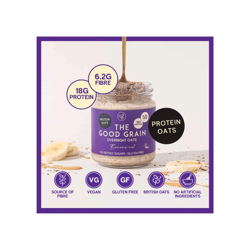 The Good Grain High Protein Overnight Oats Banana Nut