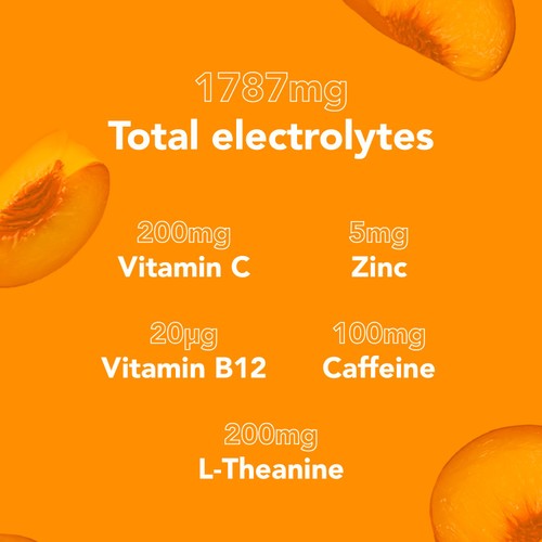 Zooki Electrolytes+ Energy & Focus, Peach Flavour