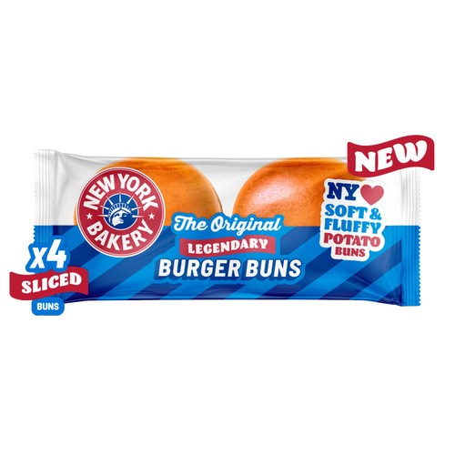 New York Bakery The Original 4 Legendary Burger Potato Buns