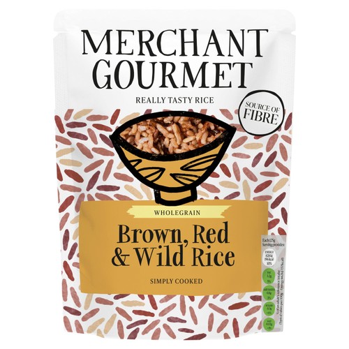 Merchant Gourmet Wholegrain Brown, Red & Wild Microwave Rice 