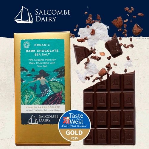 Salcombe Dairy Organic Dark Chocolate Sea Salt Bar