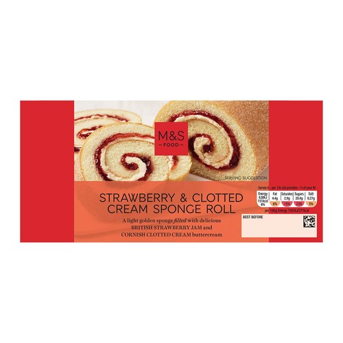 M&S Strawberry Jam & Clotted Cream Sponge Roll