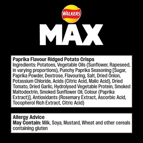 Walkers Max Punchy Paprika Crisps 50g