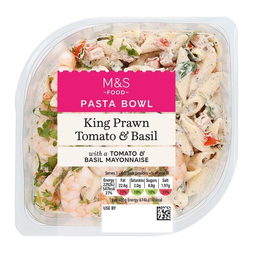 M&S King Prawn Tomato & Basil Pasta Salad