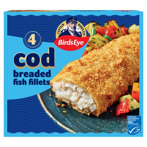 Birds Eye 4 MSC Breaded Cod Fish Fillets