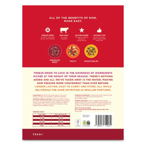 COYA Freeze-Dried Raw Adult Dog Food Beef