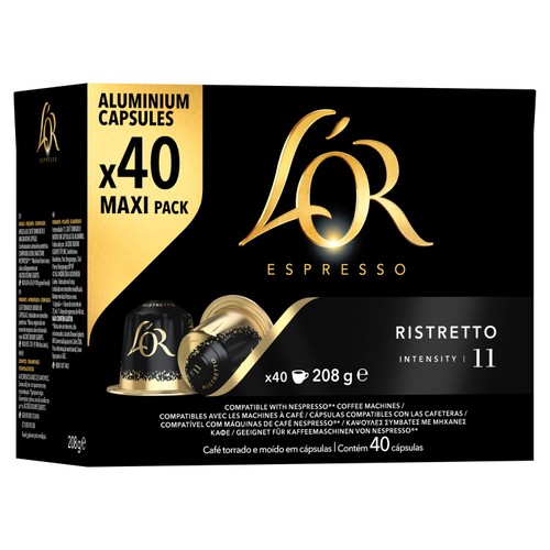L'OR Ristretto Coffee Pods x40 Intensity 11