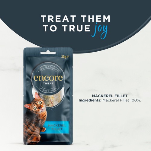 Encore Natural Cat Treat Mackerel Fillet Loin Grain Free