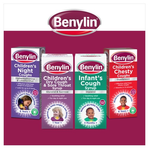 Benylin Childrens Dry Cough & Sore Throat Syrup Blackcurrant
