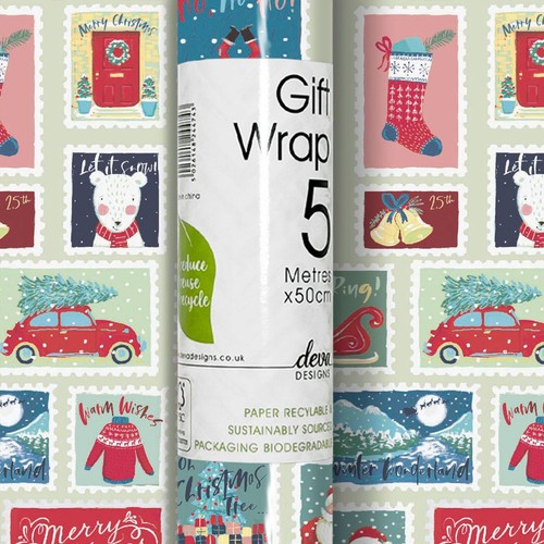 Christmas Stamps Rollwrap