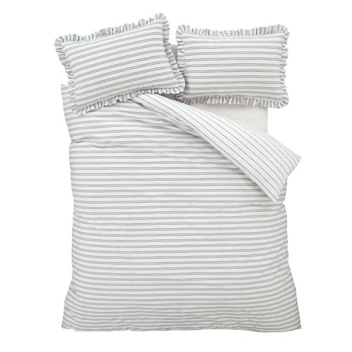 Style Sisters Frill Stripe Single Duvet Set