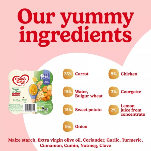 Cow & Gate Lemon Chicken & Vegetables Baby Food Meal 12+ Months