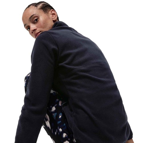 M&S Womens Goodmove Thermal Zip Up Funnel Neck Fleece, 10, Navy