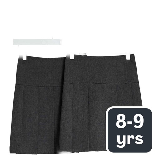 M&S 2Pk Pleated Skirt, 8-9 Years, Grey
