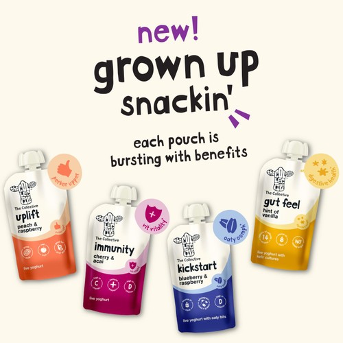 The Collective Uplift Peach & Raspberry Yoghurt Pouch
