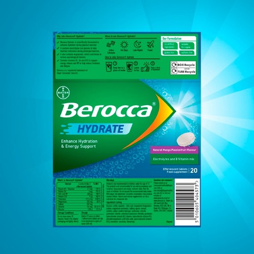 Berocca Hydrate Mango & Passionfruit Effervescent Tablets