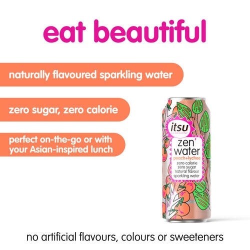 itsu peach & lychee zen water