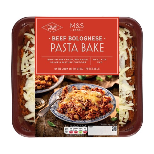 M&S Beef Bolognese Pasta Bake Serves 2