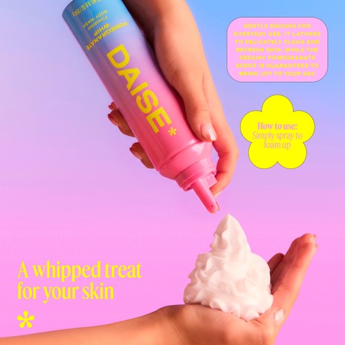 DAISE Foaming Body Wash in Pomegranate Whip, Ultra Hydrating for Skin