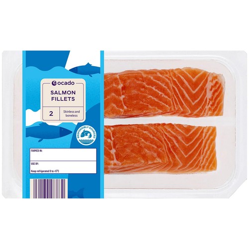 Ocado 2 Salmon Skinless Mid/Tail Fillets