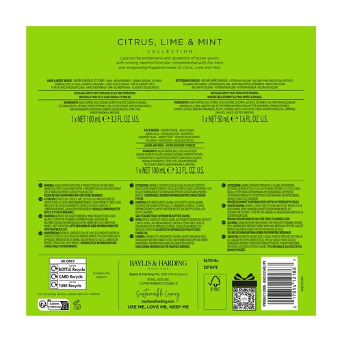 Baylis & Harding Citrus, Lime & Mint Men's Refreshing Essentials Trio Gift