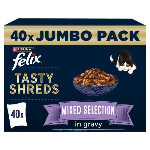 Felix Tasty Shreds Mixed Selection in Gravy Wet Cat Food 
